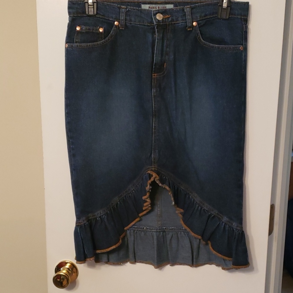 Hi lo denim skirt